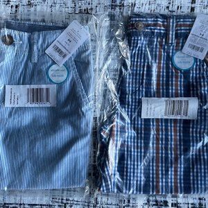 Oshkosh B'gosh Carters Lot of 2 Shorts Kids Boys Size 6 NEW NWT Plaid Flat-Front